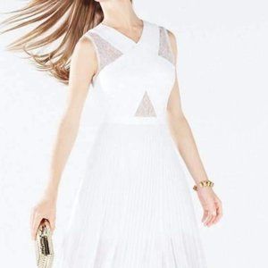 BCBG MaxAzria White Lace Gown Halter Long- Size 10